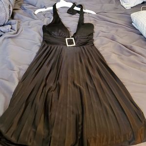 Womens Speechless Ruffled Pleated Black Dress